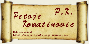 Petoje Komatinović vizit kartica